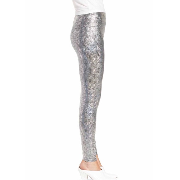 Metallic Foil Leggings Snakeskin Pattern,Sz S, M, - Picture 3 of 8